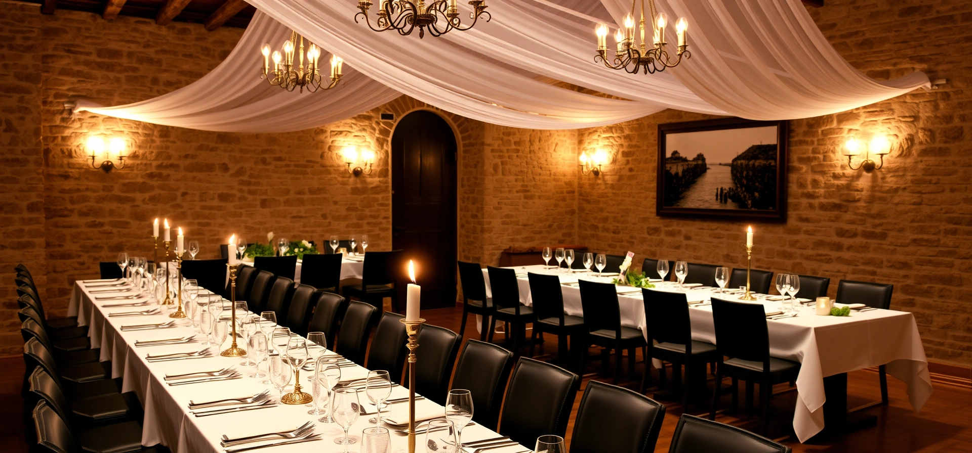 Elegant private dining room set for an intimate celebration
